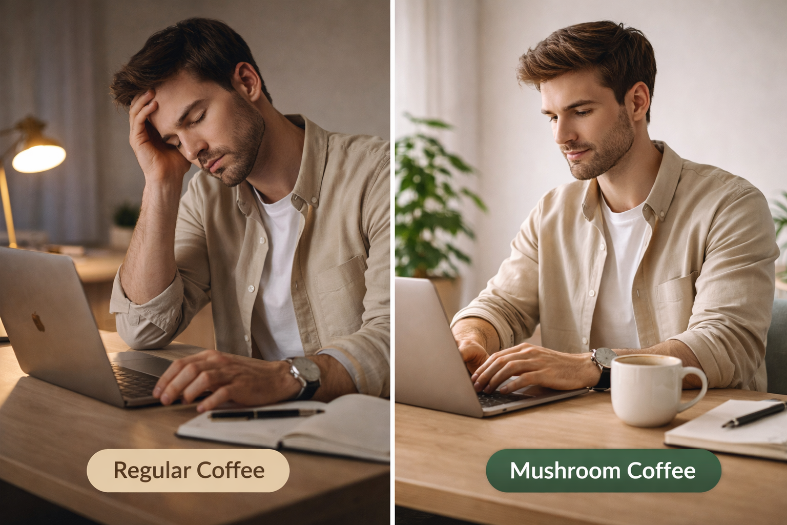 A single cup of coffee on a calm desk during a focused work session